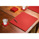 Red Leatherette Conference Table Pad, 17 x 14